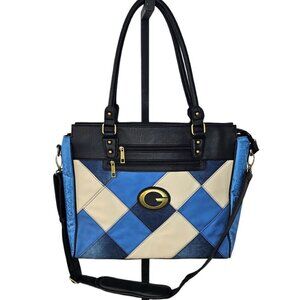 Vintage Guess Laptop Briefcase Bag Extra  Large Blue Mixed Media